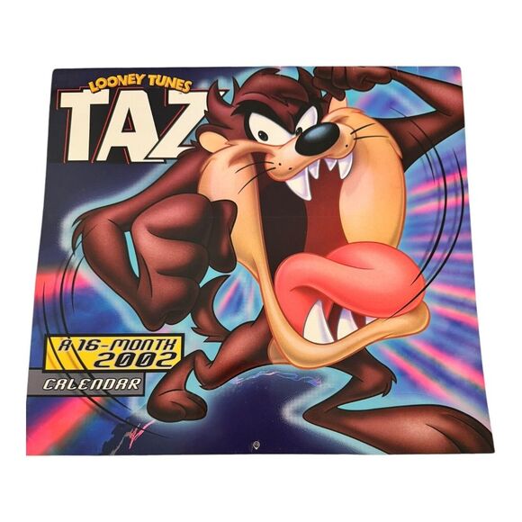 Vintage Looney Tunes TAZ 16 Month‎ 2002 Calendar Tasmanian Devil Warner Bros. VG - Picture 1 of 2